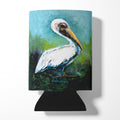 Blue Stand White Pelican Can or Bottle Hugger Cooler Sleeve for Standard 12 oz Cans, Insulated Foam Beer & Soda Can Hugger Reusable