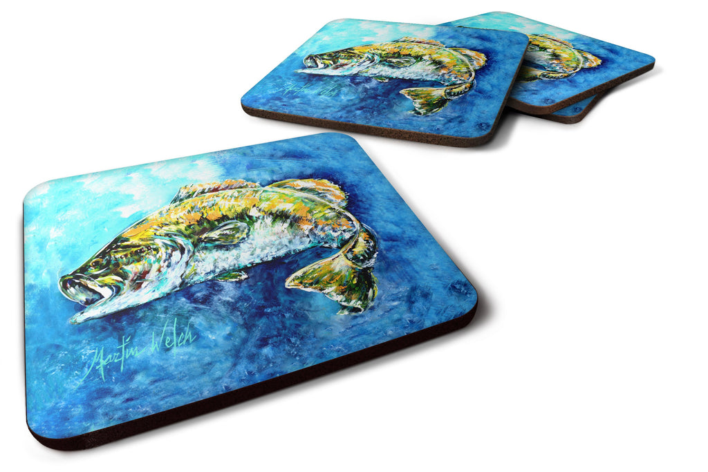 Bobby Bass Foam Coasters Set of 4 Cup Coasters for Indoor Outdoor, Tabletop Protection, Anti Slip, Mouse pad Material