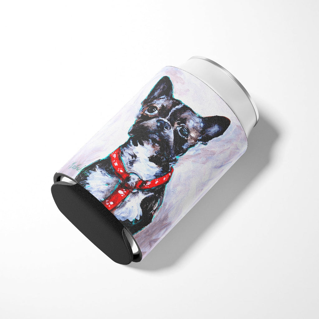 Boston Terrier Brindle Ziggy Can or Bottle Hugger Cooler Sleeve for Standard 12 oz Cans, Insulated Foam Beer & Soda Can Hugger Reusable