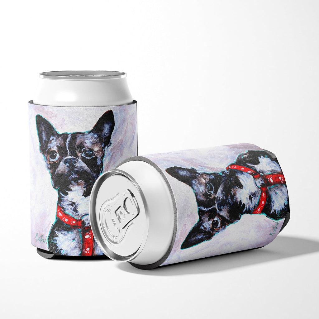 Boston Terrier Brindle Ziggy Can or Bottle Hugger Cooler Sleeve for Standard 12 oz Cans, Insulated Foam Beer & Soda Can Hugger Reusable