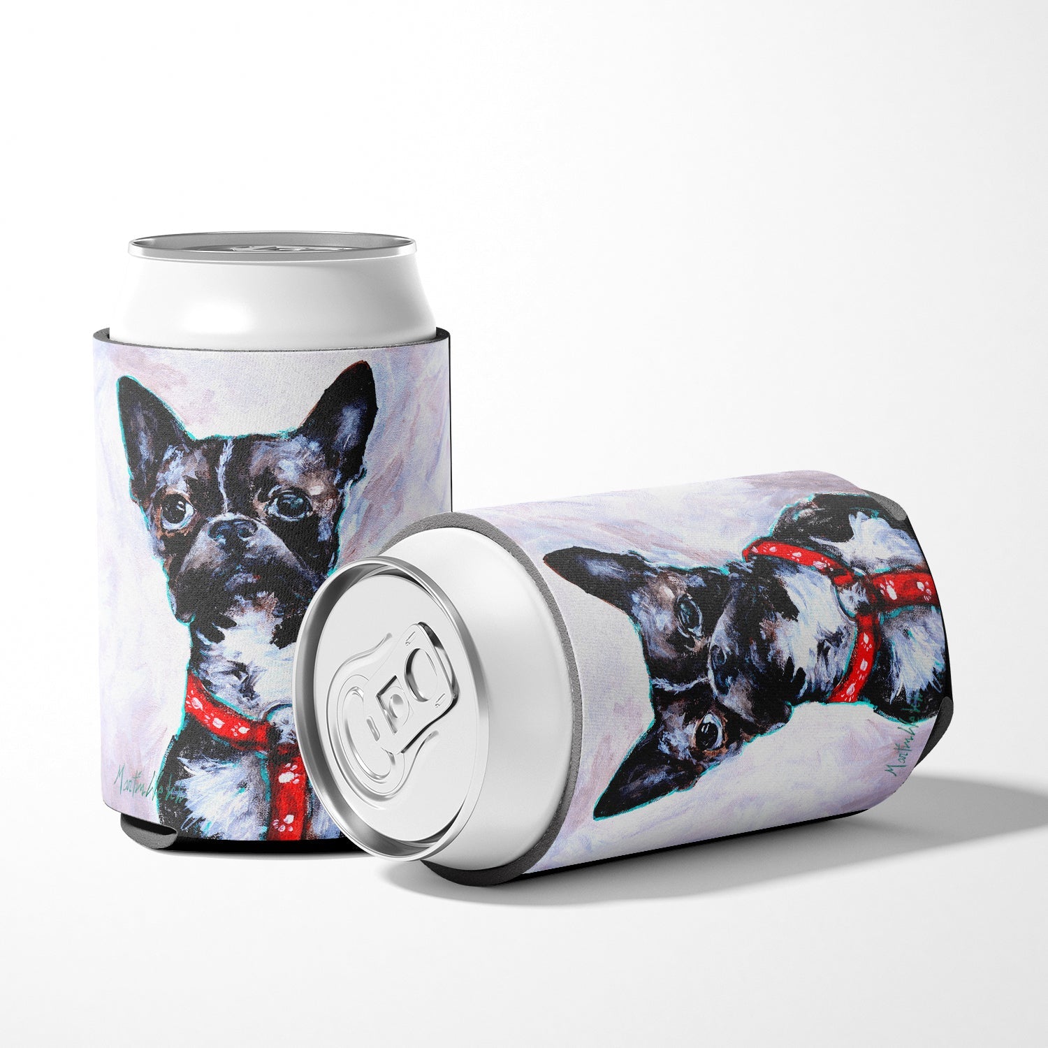 Boston Terrier Brindle Ziggy Can or Bottle Hugger Cooler Sleeve for Standard 12 oz Cans, Insulated Foam Beer & Soda Can Hugger Reusable
