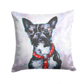 Boston Terrier Brindle Ziggy Decorative Throw Pillow 14x14 Indoor Outdoor Accent Cushion, Fabric Cover with Insert for Sofa, Bed, Porch & Living Room