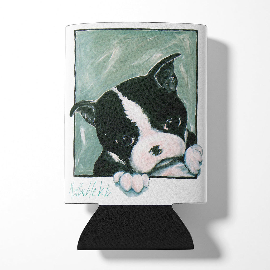 Boston Terrier Don't Leave Me Can or Bottle Hugger Cooler Sleeve for Standard 12 oz Cans, Insulated Foam Beer & Soda Can Hugger Reusable