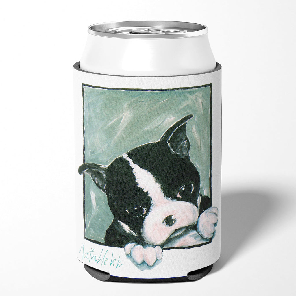 Boston Terrier Don't Leave Me Can or Bottle Hugger Cooler Sleeve for Standard 12 oz Cans, Insulated Foam Beer & Soda Can Hugger Reusable