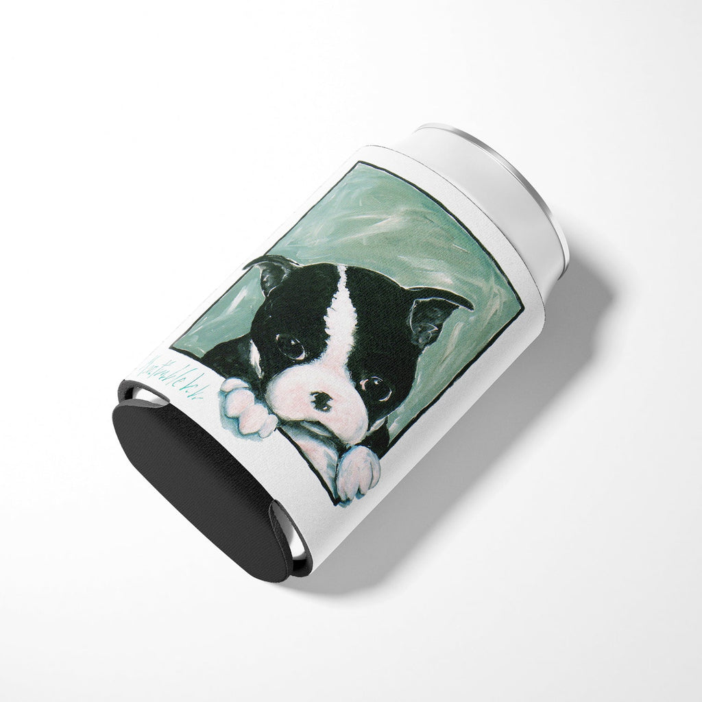 Boston Terrier Don't Leave Me Can or Bottle Hugger Cooler Sleeve for Standard 12 oz Cans, Insulated Foam Beer & Soda Can Hugger Reusable