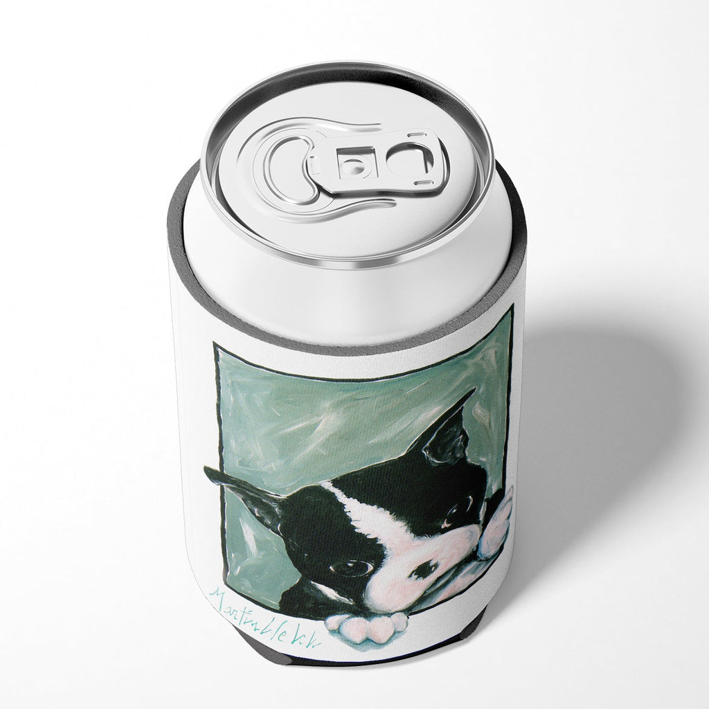 Boston Terrier Don't Leave Me Can or Bottle Hugger Cooler Sleeve for Standard 12 oz Cans, Insulated Foam Beer & Soda Can Hugger Reusable