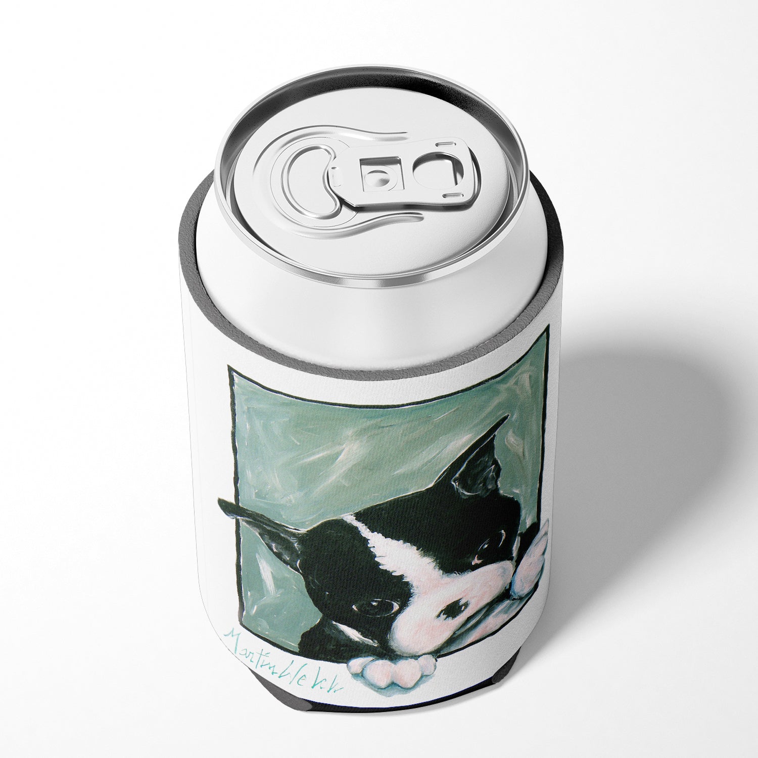 Boston Terrier Don't Leave Me Can or Bottle Hugger Cooler Sleeve for Standard 12 oz Cans, Insulated Foam Beer & Soda Can Hugger Reusable
