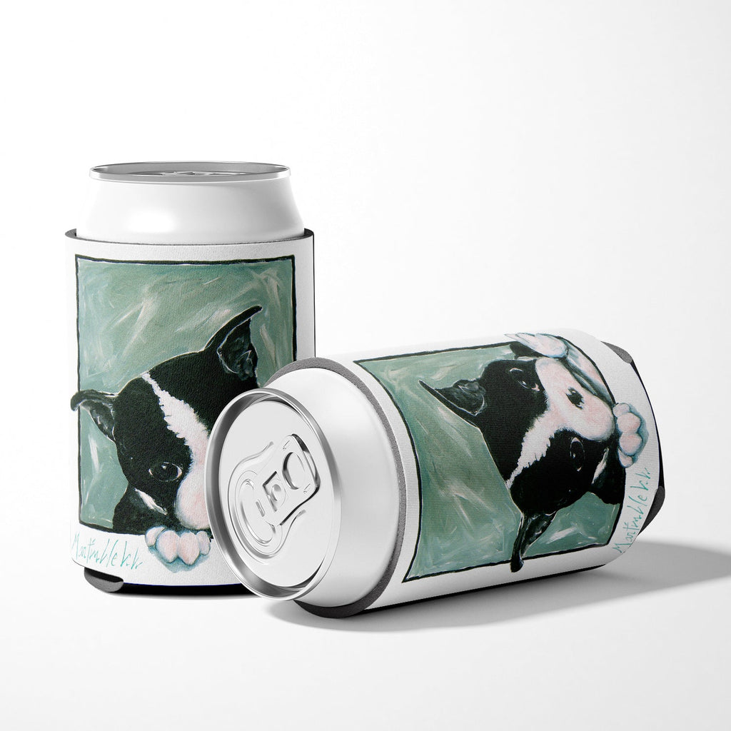 Boston Terrier Don't Leave Me Can or Bottle Hugger Cooler Sleeve for Standard 12 oz Cans, Insulated Foam Beer & Soda Can Hugger Reusable