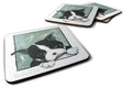 Boston Terrier Don't Leave Me Foam Coasters Set of 4 Cup Coasters for Indoor Outdoor, Tabletop Protection, Anti Slip, Mouse pad Material