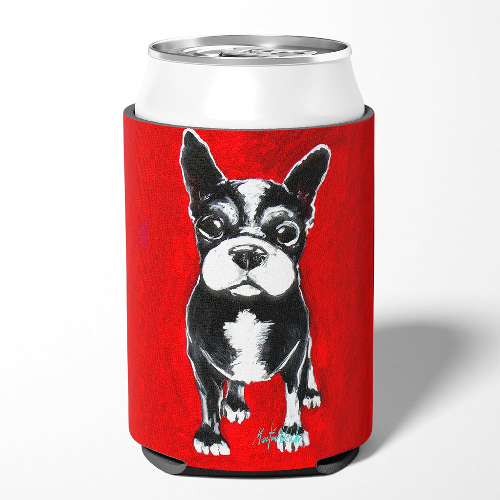 Boston Terrier Runt Can or Bottle Hugger Cooler Sleeve for Standard 12 oz Cans, Insulated Foam Beer & Soda Can Hugger Reusable