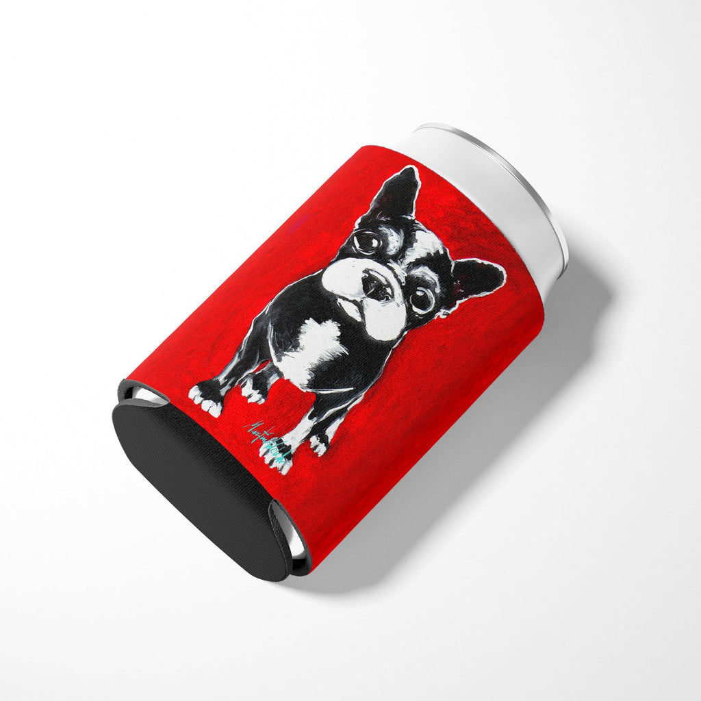 Boston Terrier Runt Can or Bottle Hugger Cooler Sleeve for Standard 12 oz Cans, Insulated Foam Beer & Soda Can Hugger Reusable