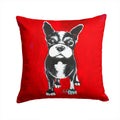 Boston Terrier Runt Decorative Throw Pillow 14x14 Indoor Outdoor Accent Cushion, Fabric Cover with Insert for Sofa, Bed, Porch & Living Room