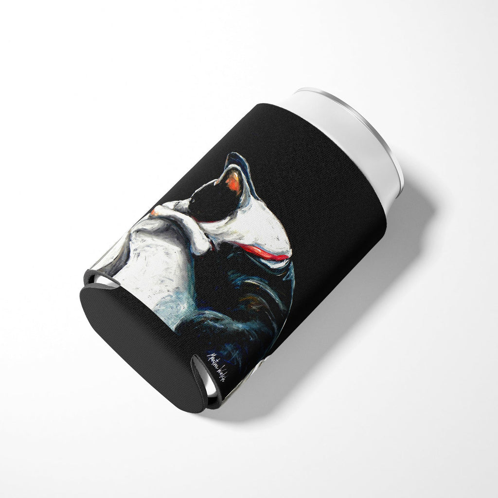 Boston Terrier Spot in the Sun Can or Bottle Hugger Cooler Sleeve for Standard 12 oz Cans, Insulated Foam Beer & Soda Can Hugger Reusable