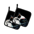 Boston Terrier Spot in the Sun Pot Holder Set of 2 Heat Resistant Quilted Hot Pads 7.5 x 7.5 Inch, Insulated Kitchen Trivets for Cooking & Baking
