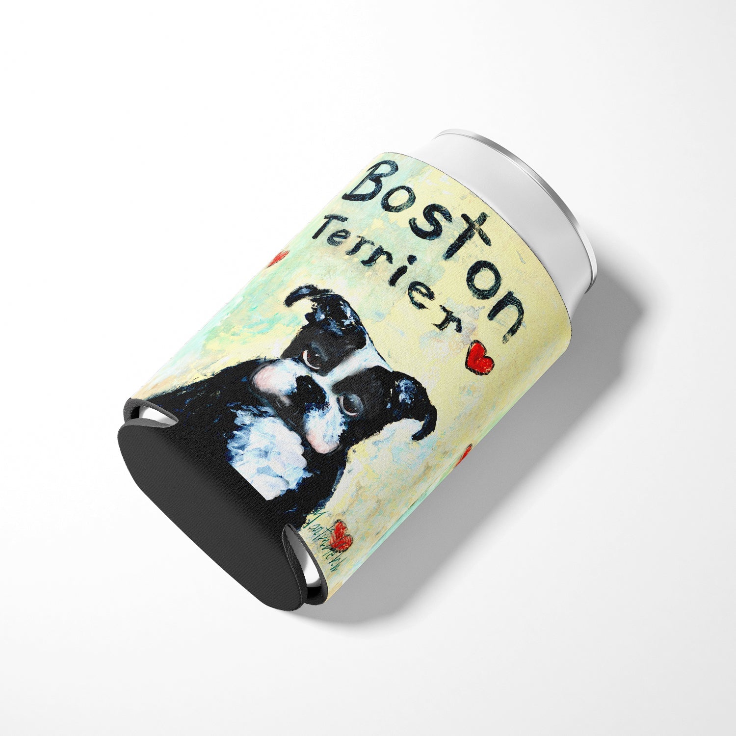 Boston Terrier Where's my Bibb Can or Bottle Hugger Cooler Sleeve for Standard 12 oz Cans, Insulated Foam Beer & Soda Can Hugger Reusable
