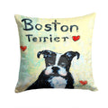 Boston Terrier Where's my Bibb Decorative Throw Pillow 14x14 Indoor Outdoor Accent Cushion, Fabric Cover with Insert for Sofa, Bed, Porch & Living Room