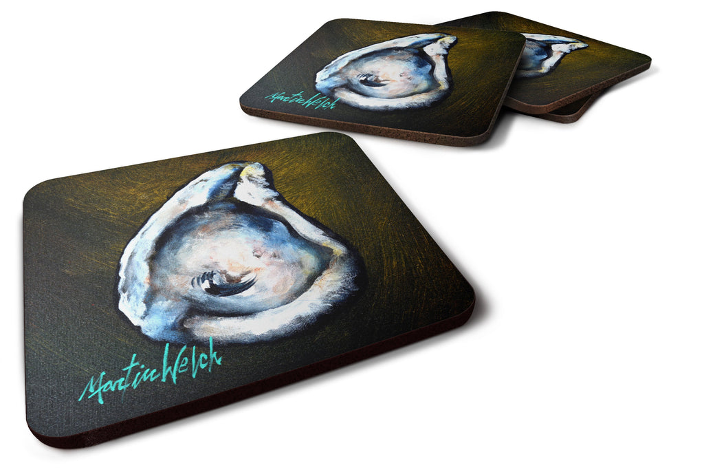 Brown Eye Oyster Foam Coasters Set of 4 Cup Coasters for Indoor Outdoor, Tabletop Protection, Anti Slip, Mouse pad Material