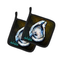 Brown Eye Oyster Pot Holder Set of 2 Heat Resistant Quilted Hot Pads 7.5 x 7.5 Inch, Insulated Kitchen Trivets for Cooking & Baking
