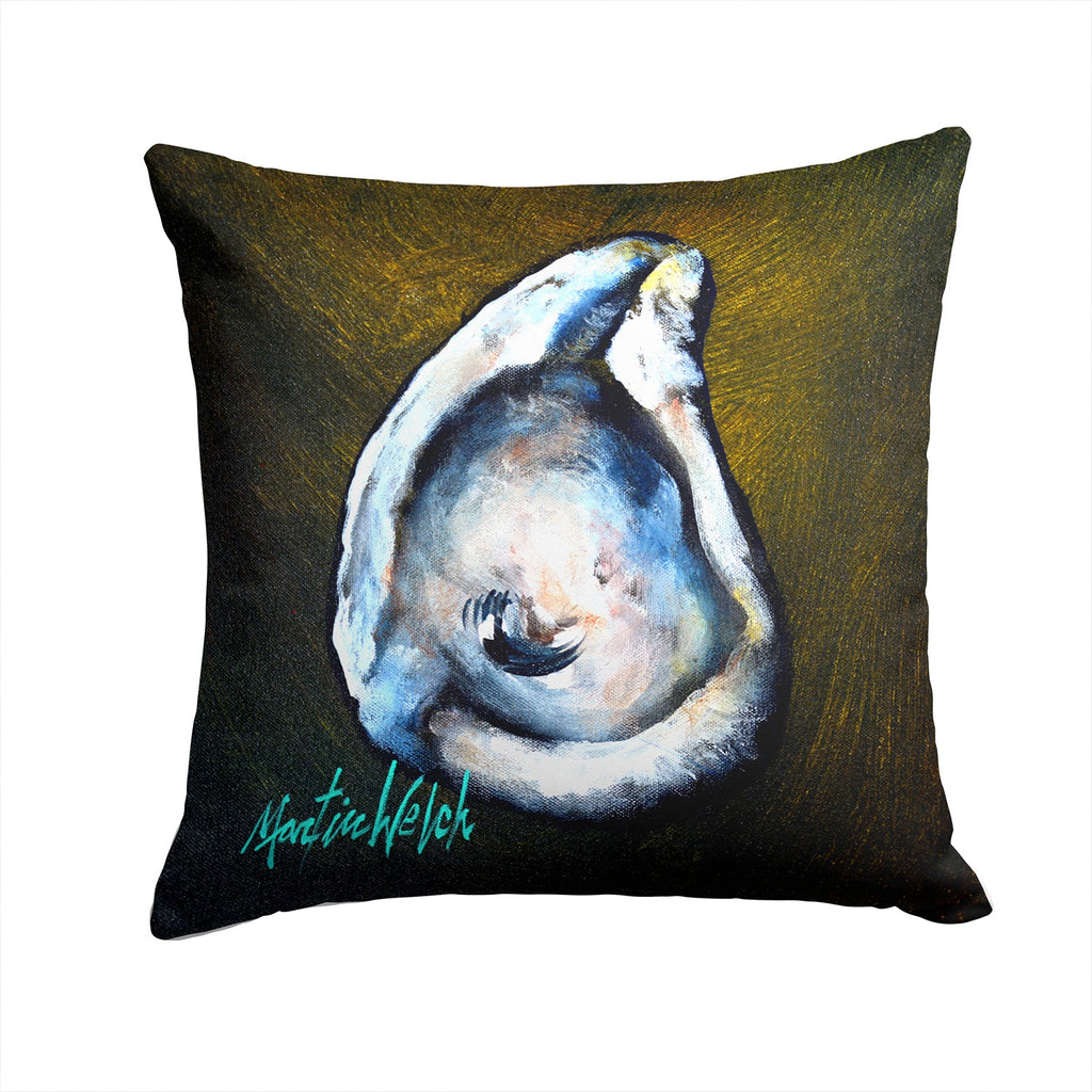 Brown Eye Oyster Decorative Throw Pillow 14x14 Indoor Outdoor Accent Cushion, Fabric Cover with Insert for Sofa, Bed, Porch & Living Room