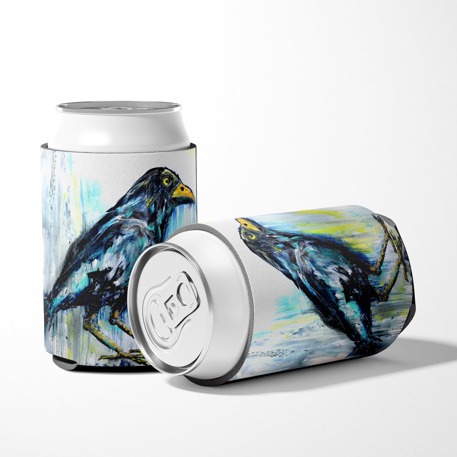 Burnt Corn Raven Can or Bottle Hugger Cooler Sleeve for Standard 12 oz Cans, Insulated Foam Beer & Soda Can Hugger Reusable