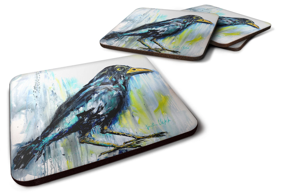 Burnt Corn Raven Foam Coasters Set of 4 Cup Coasters for Indoor Outdoor, Tabletop Protection, Anti Slip, Mouse pad Material