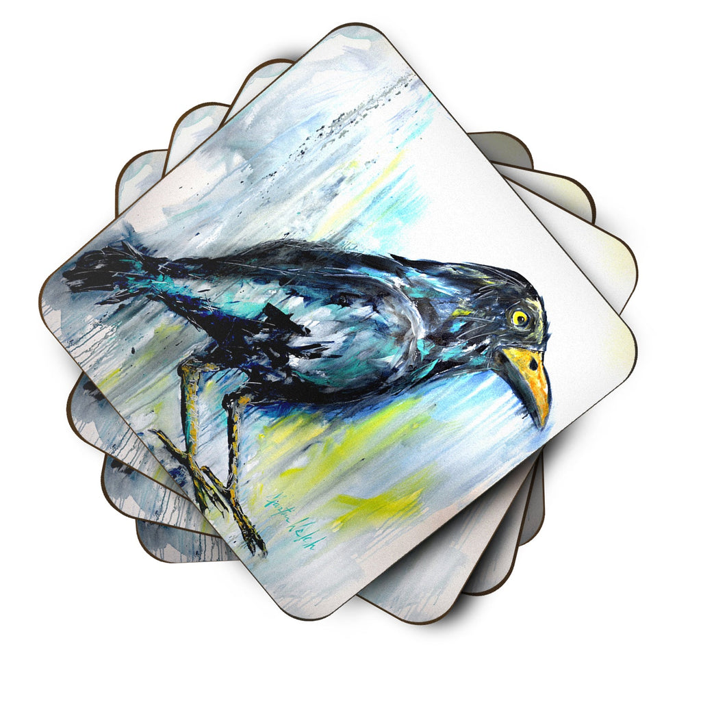 Burnt Corn Raven Foam Coasters Set of 4 Cup Coasters for Indoor Outdoor, Tabletop Protection, Anti Slip, Mouse pad Material