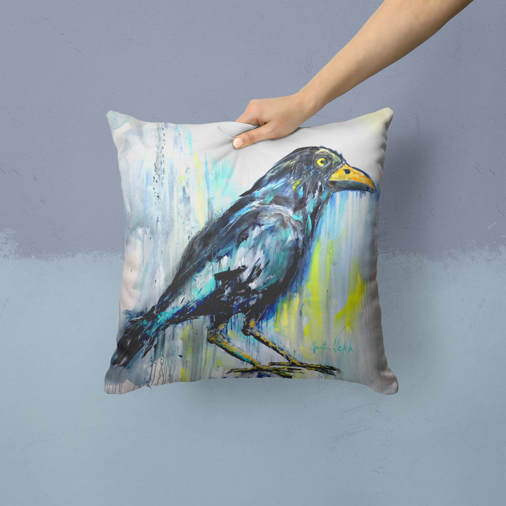 Burnt Corn Raven Decorative Throw Pillow 14x14 Indoor Outdoor Accent Cushion, Fabric Cover with Insert for Sofa, Bed, Porch & Living Room