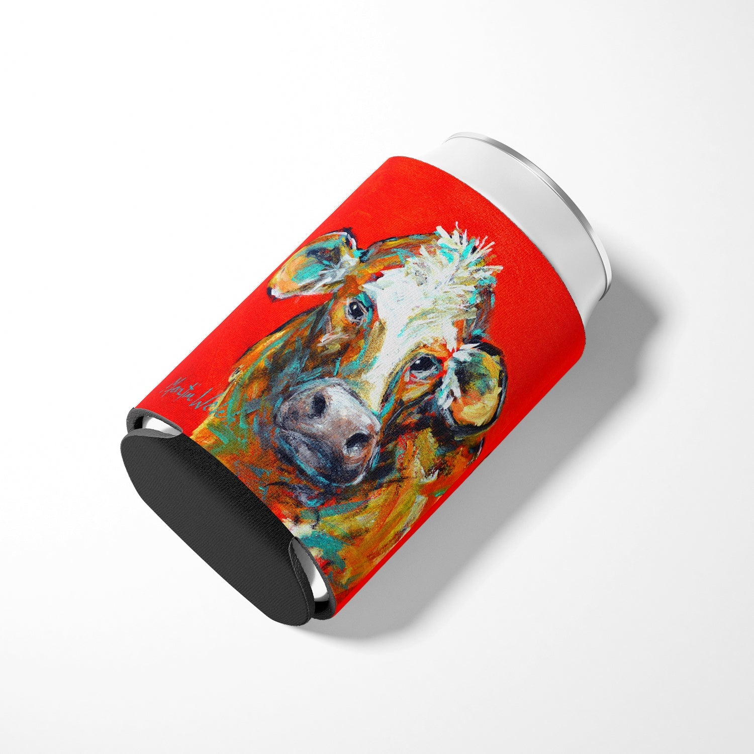 Cow Caught Red Handed Too Can or Bottle Hugger Cooler Sleeve for Standard 12 oz Cans, Insulated Foam Beer & Soda Can Hugger Reusable