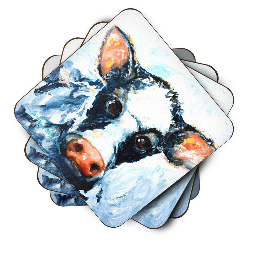 Cow Lick Foam Coasters Set of 4 Cup Coasters for Indoor Outdoor, Tabletop Protection, Anti Slip, Mouse pad Material