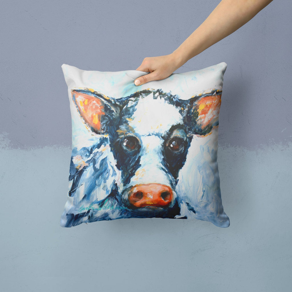 Cow Lick Decorative Throw Pillow 14x14 Indoor Outdoor Accent Cushion, Fabric Cover with Insert for Sofa, Bed, Porch & Living Room
