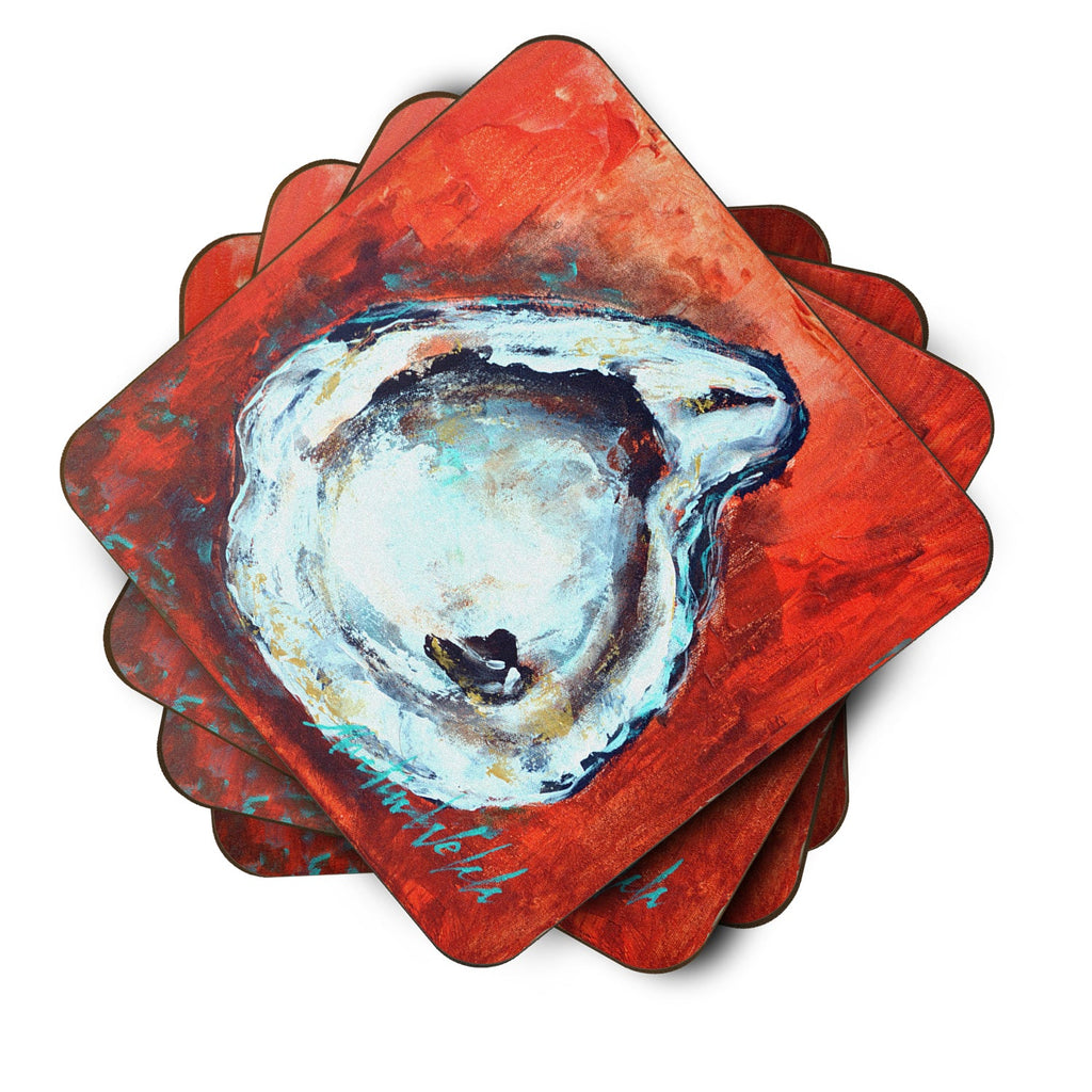 Char Broiled Oyster Foam Coasters Set of 4 Cup Coasters for Indoor Outdoor, Tabletop Protection, Anti Slip, Mouse pad Material