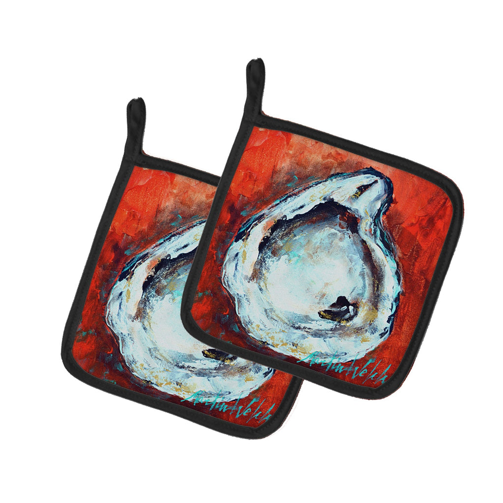 Char Broiled Oyster Pot Holder Set of 2 Heat Resistant Quilted Hot Pads 7.5 x 7.5 Inch, Insulated Kitchen Trivets for Cooking & Baking