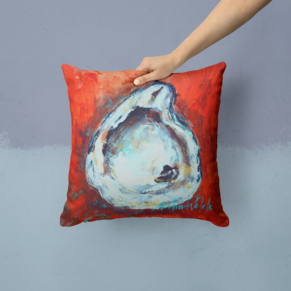 Char Broiled Oyster Decorative Throw Pillow 14x14 Indoor Outdoor Accent Cushion, Fabric Cover with Insert for Sofa, Bed, Porch & Living Room