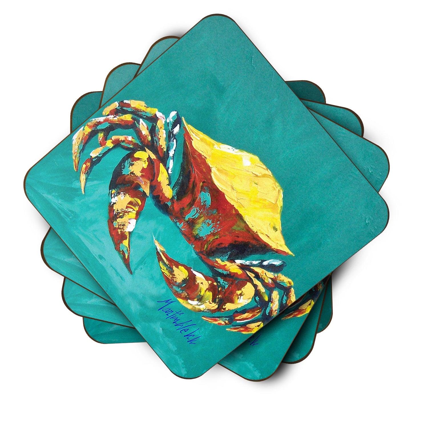 Crab Tunnel Foam Coasters Set of 4 Cup Coasters for Indoor Outdoor, Tabletop Protection, Anti Slip, Mouse pad Material