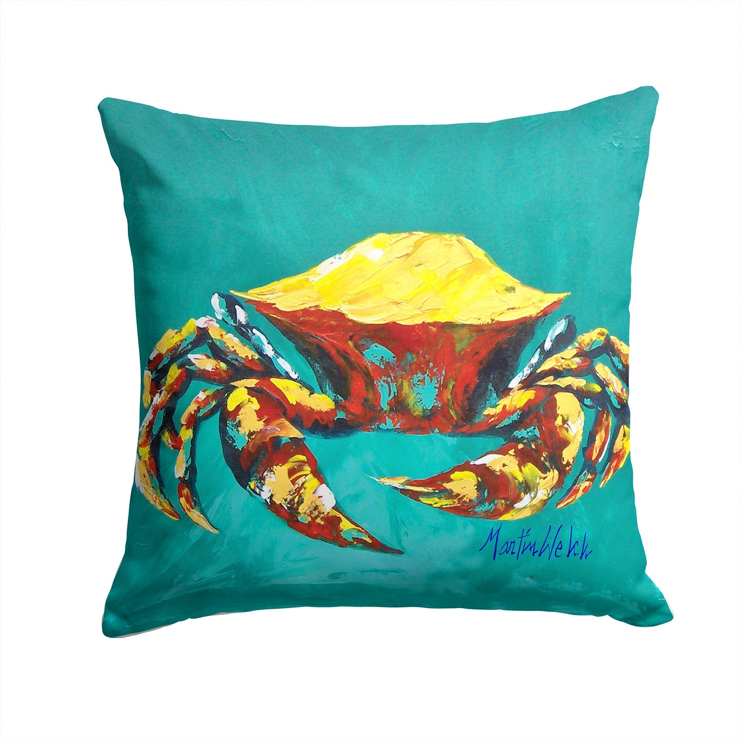 Crab Tunnel Decorative Throw Pillow 14x14 Indoor Outdoor Accent Cushion, Fabric Cover with Insert for Sofa, Bed, Porch & Living Room