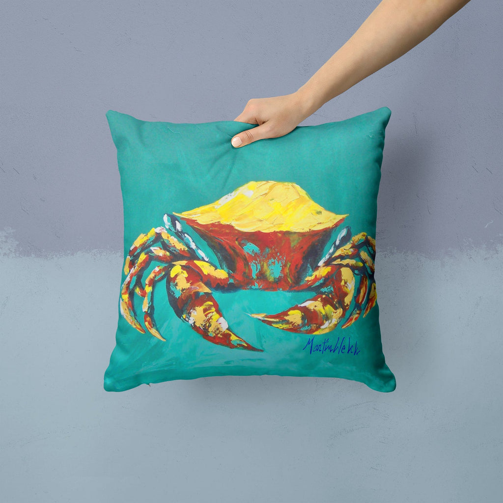 Crab Tunnel Decorative Throw Pillow 14x14 Indoor Outdoor Accent Cushion, Fabric Cover with Insert for Sofa, Bed, Porch & Living Room