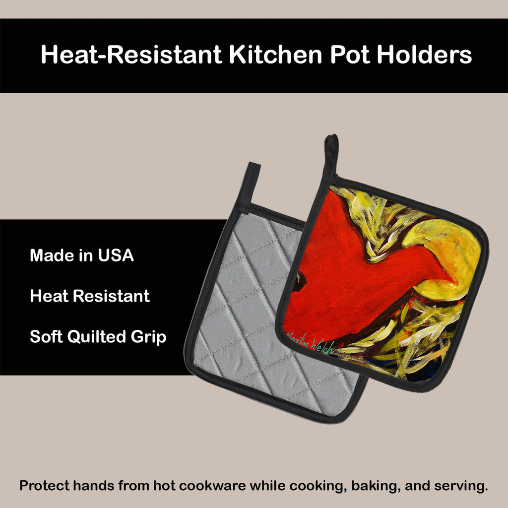 Crow at Midnight Pot Holder Set of 2 Heat Resistant Quilted Hot Pads 7.5 x 7.5 Inch, Insulated Kitchen Trivets for Cooking & Baking