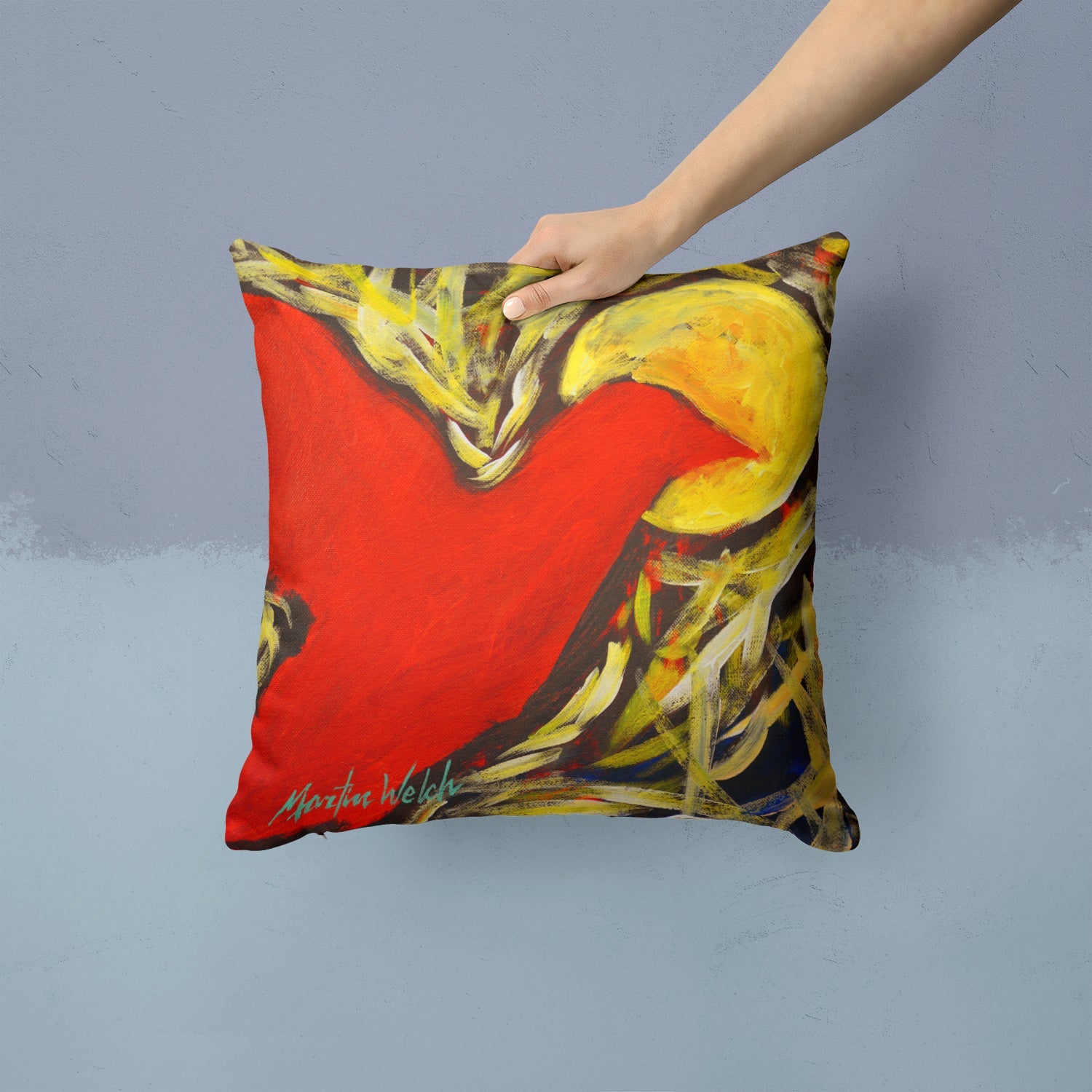 Crow at Midnight Decorative Throw Pillow 14x14 Indoor Outdoor Accent Cushion, Fabric Cover with Insert for Sofa, Bed, Porch & Living Room