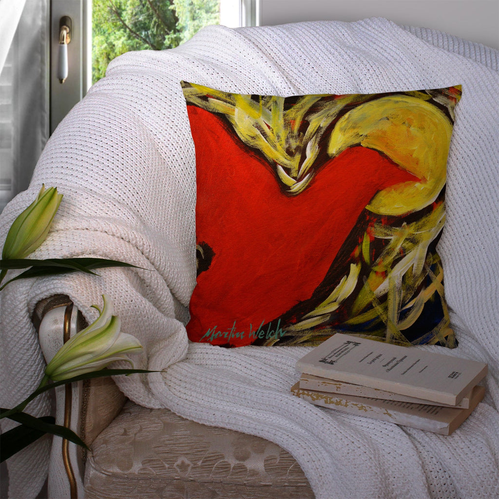 Crow at Midnight Decorative Throw Pillow 14x14 Indoor Outdoor Accent Cushion, Fabric Cover with Insert for Sofa, Bed, Porch & Living Room