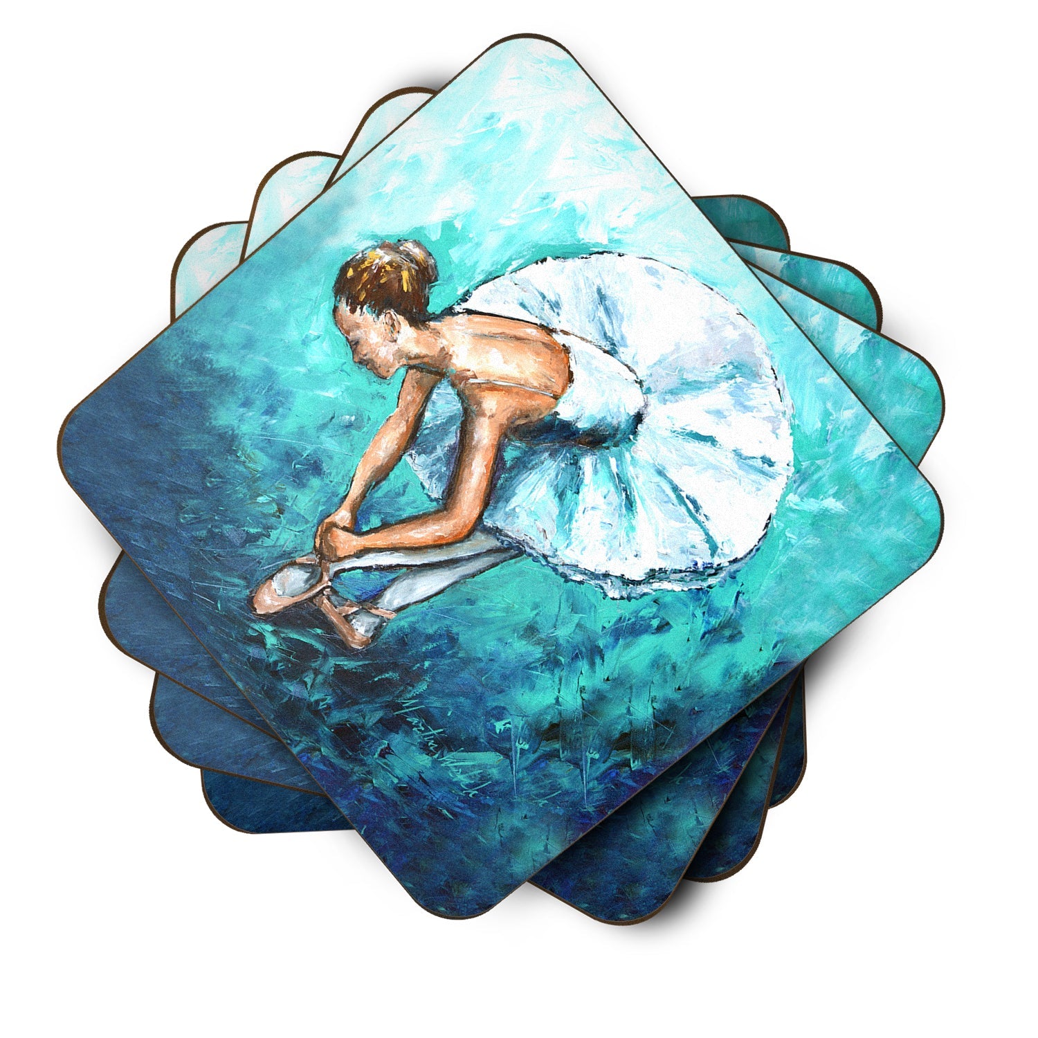 Ballet Early Pratice Foam Coasters Set of 4 Cup Coasters for Indoor Outdoor, Tabletop Protection, Anti Slip, Mouse pad Material