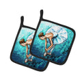 Ballet Early Pratice Pot Holder Set of 2 Heat Resistant Quilted Hot Pads 7.5 x 7.5 Inch, Insulated Kitchen Trivets for Cooking & Baking
