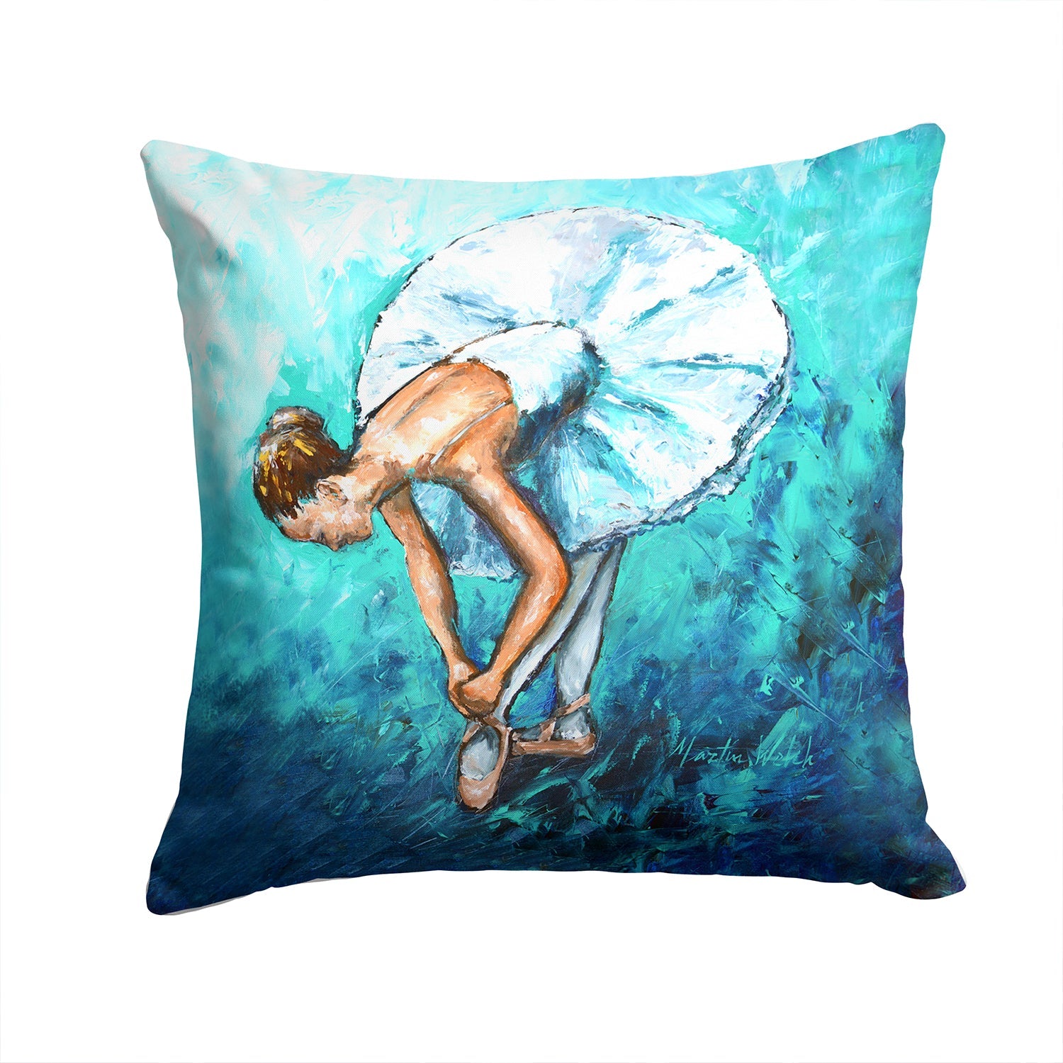 Ballet Early Pratice Decorative Throw Pillow 14x14 Indoor Outdoor Accent Cushion, Fabric Cover with Insert for Sofa, Bed, Porch & Living Room