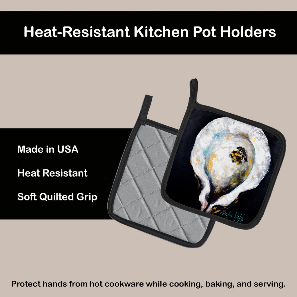 Oyster Eye Five Pot Holder Set of 2 Heat Resistant Quilted Hot Pads 7.5 x 7.5 Inch, Insulated Kitchen Trivets for Cooking & Baking