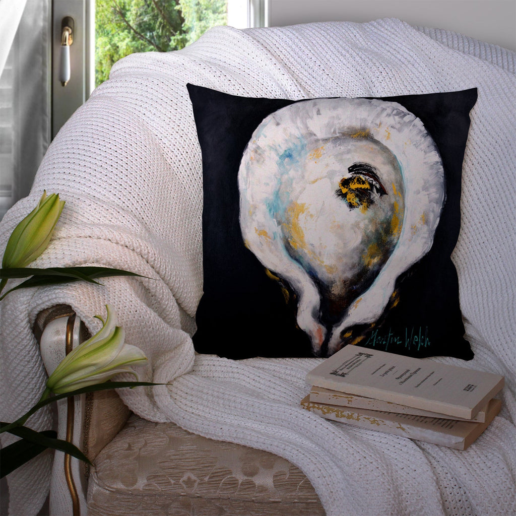 Oyster Eye Five Decorative Throw Pillow 14x14 Indoor Outdoor Accent Cushion, Fabric Cover with Insert for Sofa, Bed, Porch & Living Room