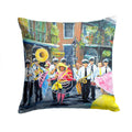 French Quarter Frolic Decorative Throw Pillow 14x14 Indoor Outdoor Accent Cushion, Fabric Cover with Insert for Sofa, Bed, Porch & Living Room