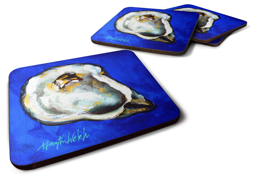 Oyster Gray Shell Foam Coasters Set of 4 Cup Coasters for Indoor Outdoor, Tabletop Protection, Anti Slip, Mouse pad Material