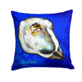 Oyster Gray Shell Decorative Throw Pillow 14x14 Indoor Outdoor Accent Cushion, Fabric Cover with Insert for Sofa, Bed, Porch & Living Room