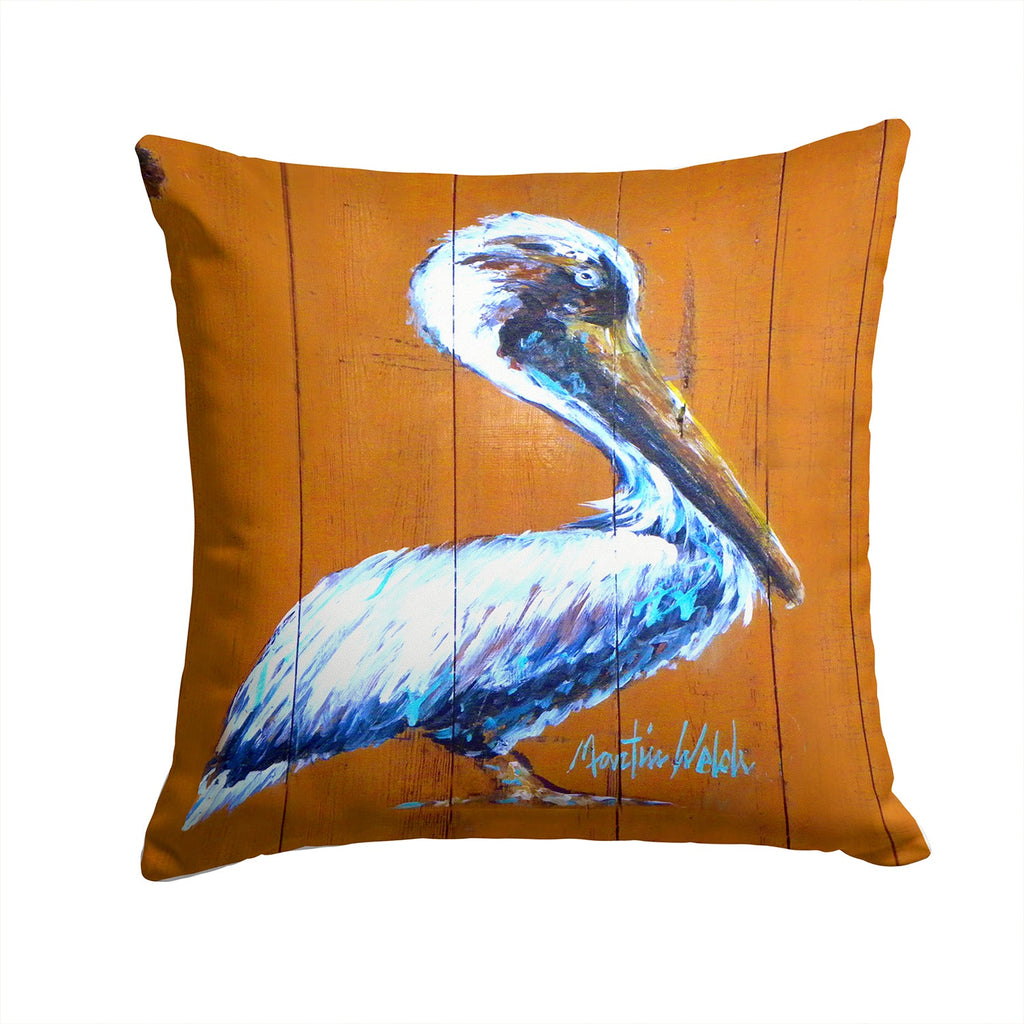 Pelican Hangin In Decorative Throw Pillow 14x14 Indoor Outdoor Accent Cushion, Fabric Cover with Insert for Sofa, Bed, Porch & Living Room