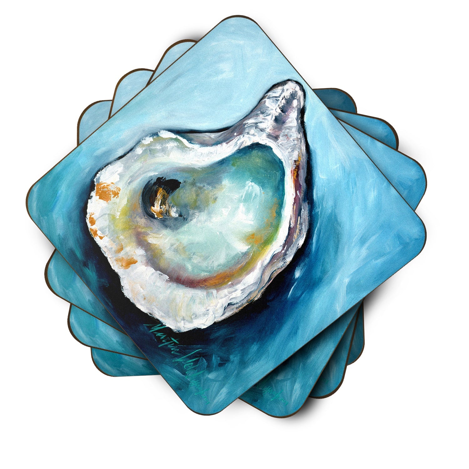 Oyster J Mac Foam Coasters Set of 4 Cup Coasters for Indoor Outdoor, Tabletop Protection, Anti Slip, Mouse pad Material
