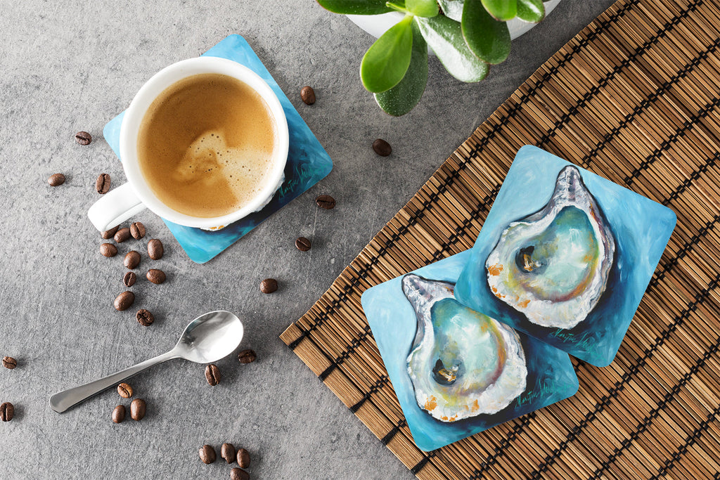 Oyster J Mac Foam Coasters Set of 4 Cup Coasters for Indoor Outdoor, Tabletop Protection, Anti Slip, Mouse pad Material